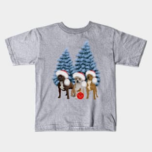 Christmas, Cute bull terrier Kids T-Shirt